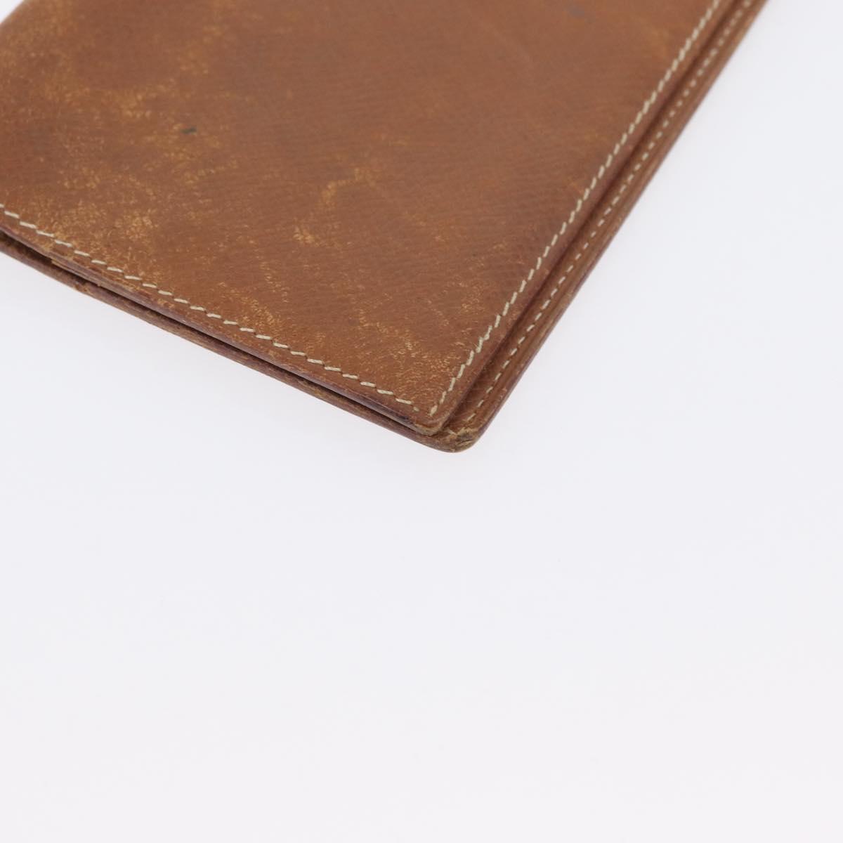HERMES Wallet Leather 2 Set Brown Red Auth bs33891