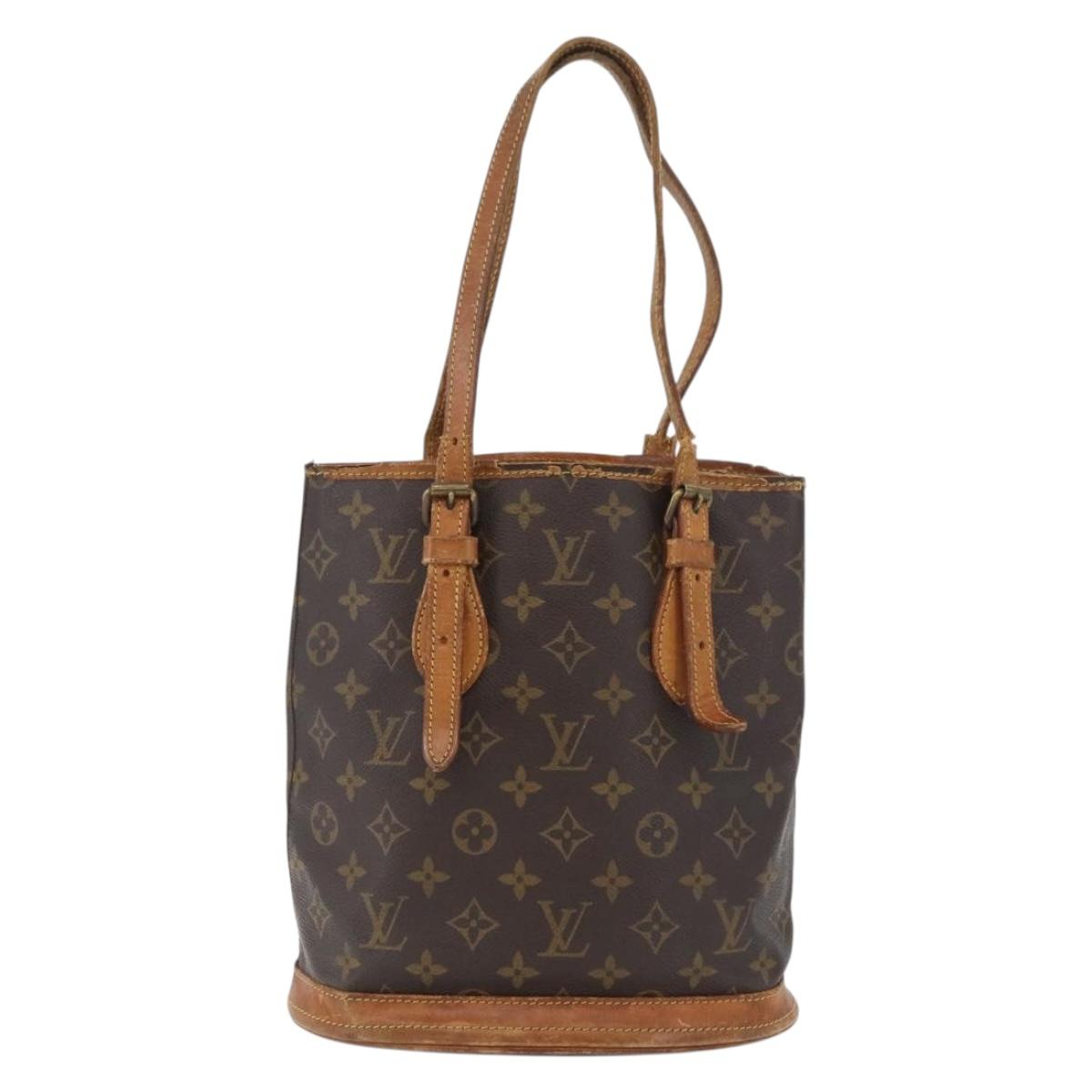 LOUIS VUITTON Monogram Bucket PM Shoulder Bag M42238 LV Auth bs33892
