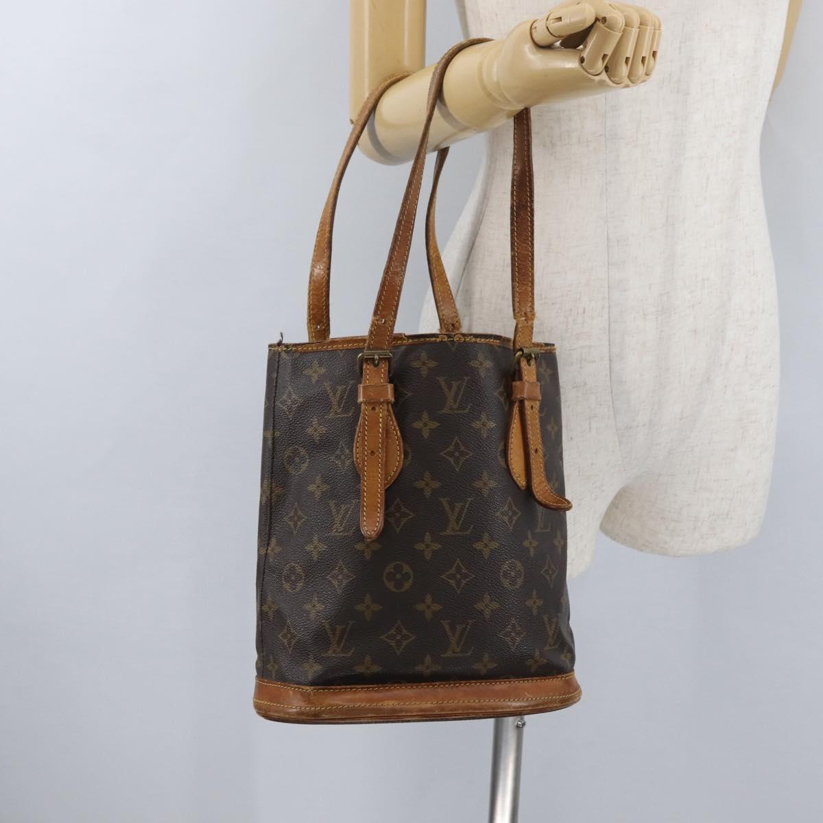 LOUIS VUITTON Monogram Bucket PM Shoulder Bag M42238 LV Auth bs33892