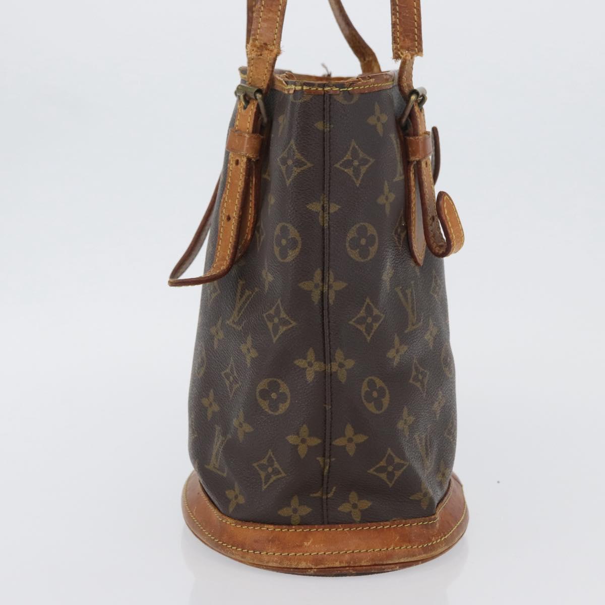 LOUIS VUITTON Monogram Bucket PM Shoulder Bag M42238 LV Auth bs33892