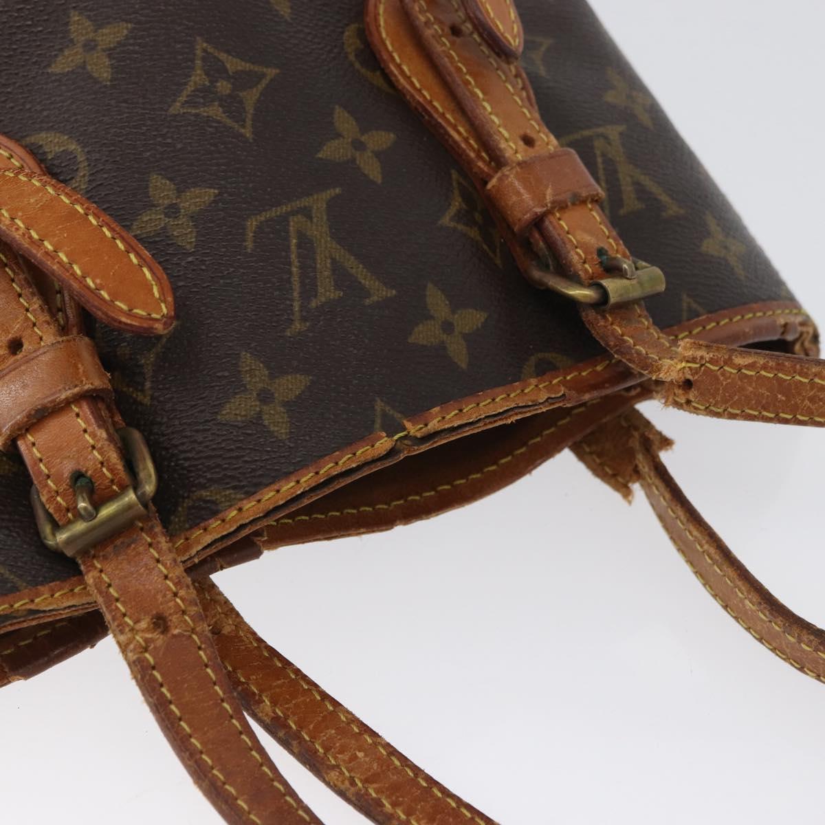 LOUIS VUITTON Monogram Bucket PM Shoulder Bag M42238 LV Auth bs33892