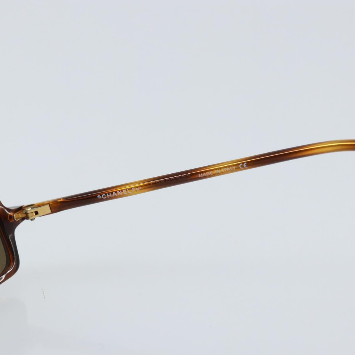 CHANEL Glasses plastic 2 Set Brown CC Auth bs33893
