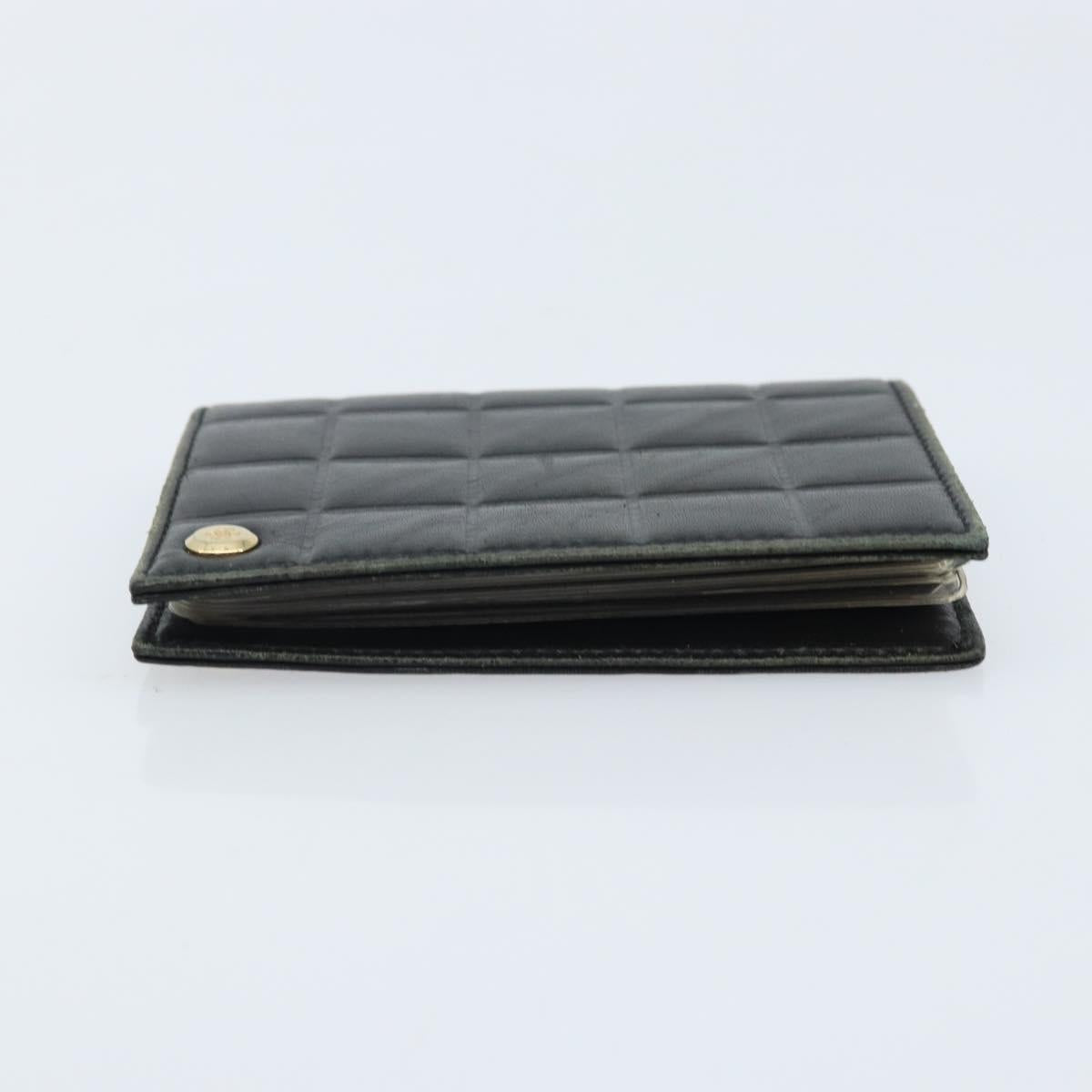 CHANEL Choco Bar Card Case Lamb Skin Black CC Auth bs33896