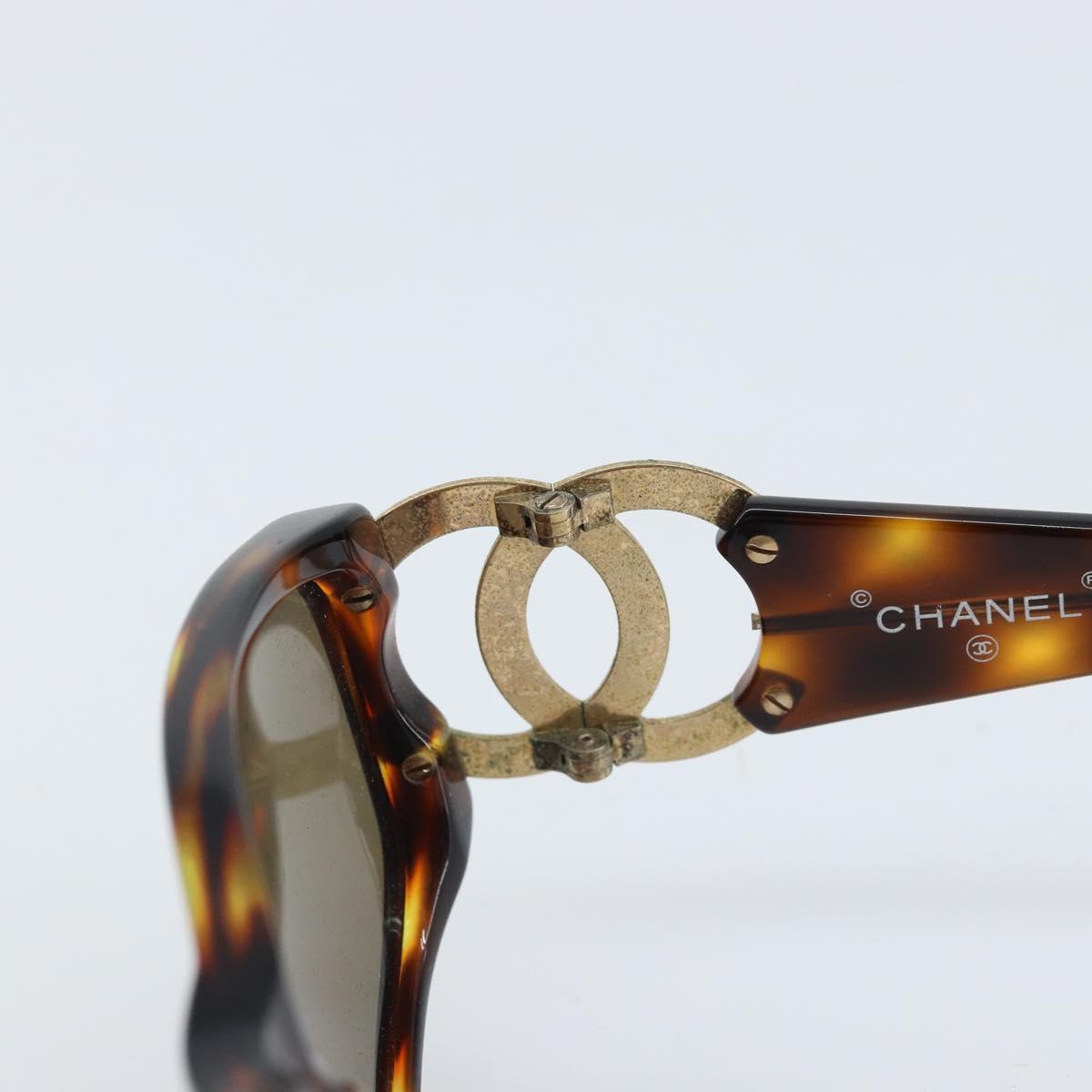 CHANEL Sunglasses plastic Brown CC Auth bs33897