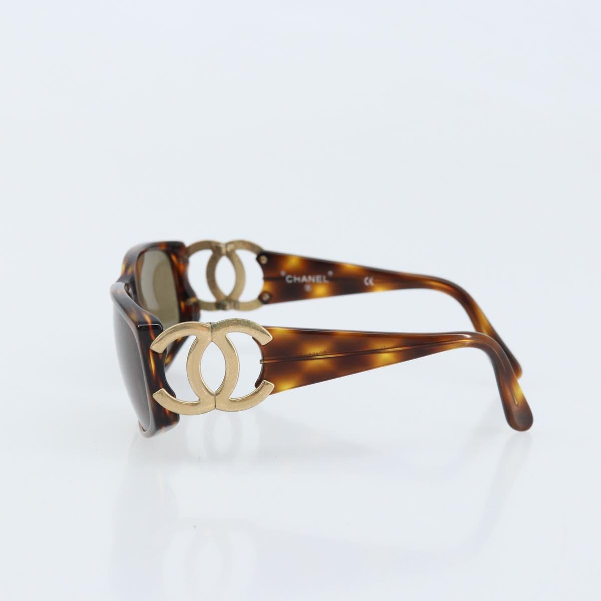 CHANEL Sunglasses plastic Brown CC Auth bs33897