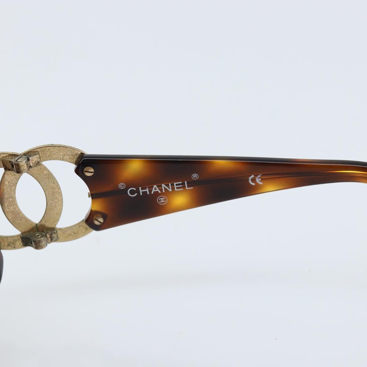 CHANEL Sunglasses plastic Brown CC Auth bs33897