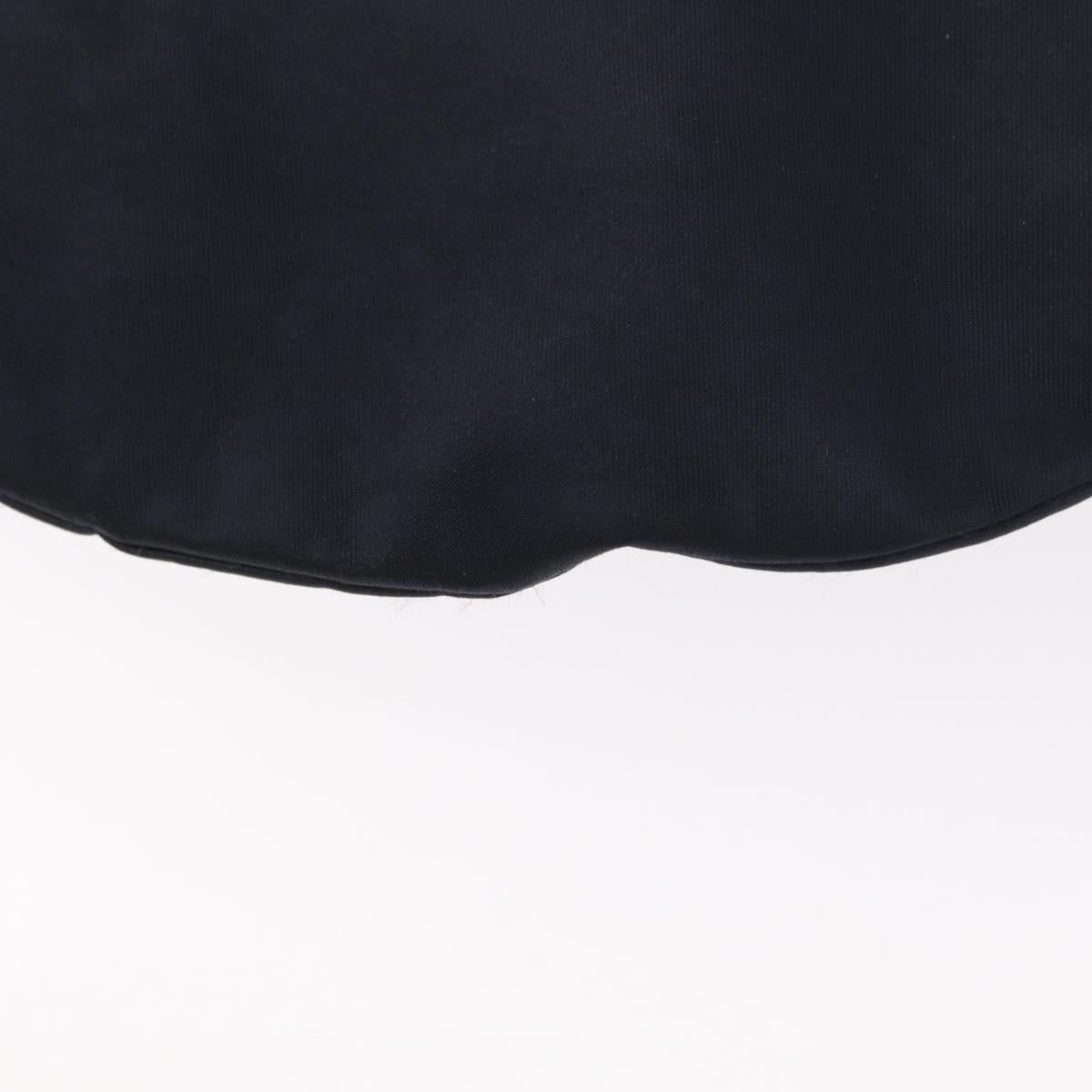 CHANEL Drawstring bag Hand Bag Satin Navy CC Auth bs33901