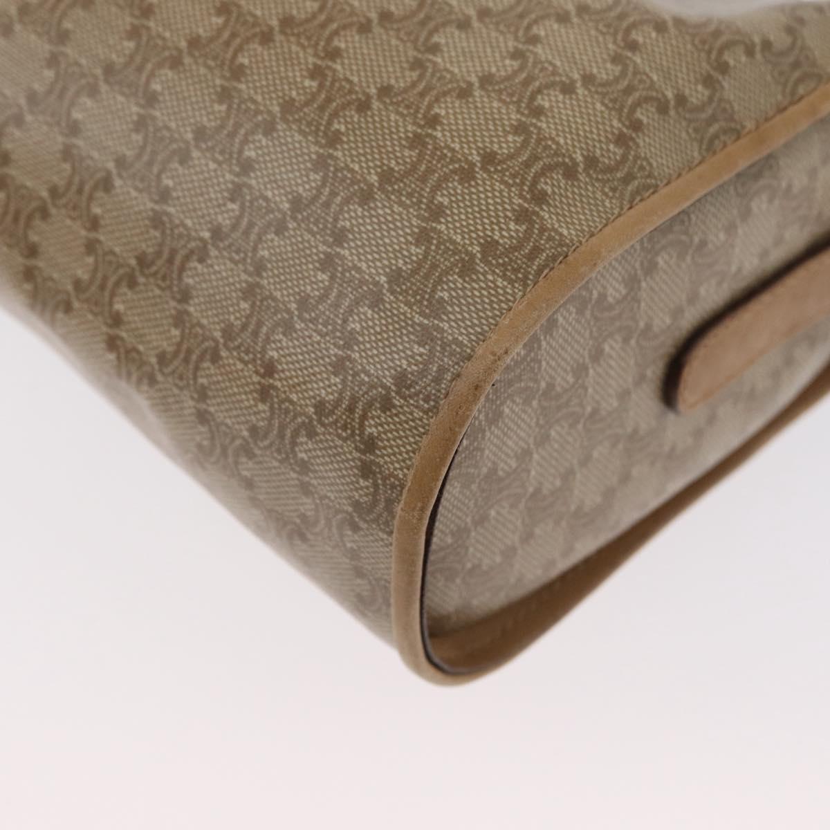 CELINE Macadam Canvas Shoulder Bag Beige Gold Auth bs33904