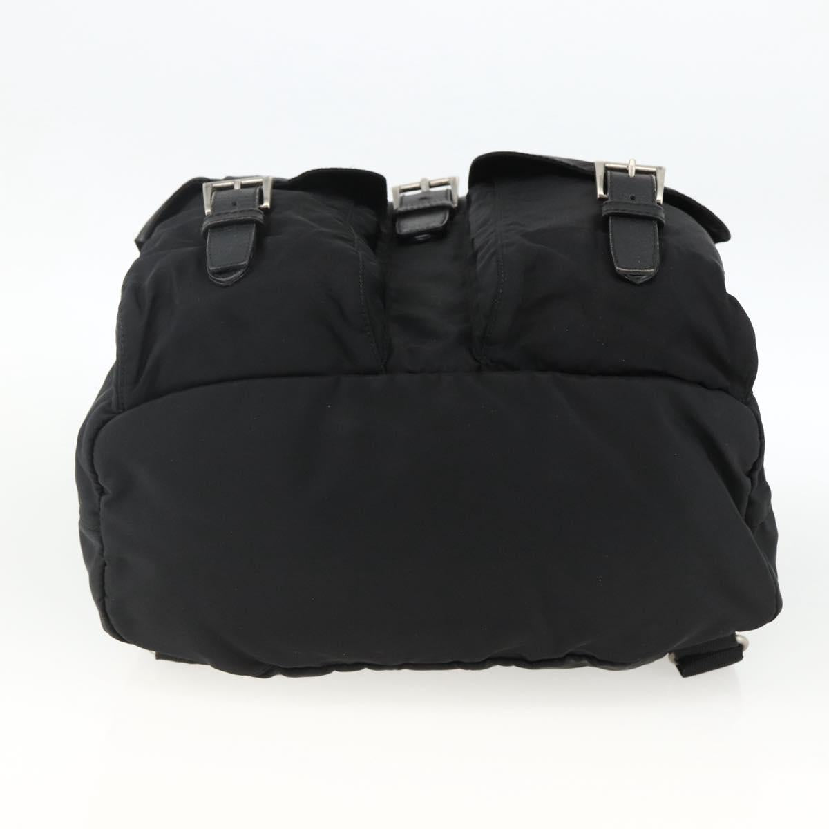 PRADA Backpack Nylon Black Silver Auth bs33909