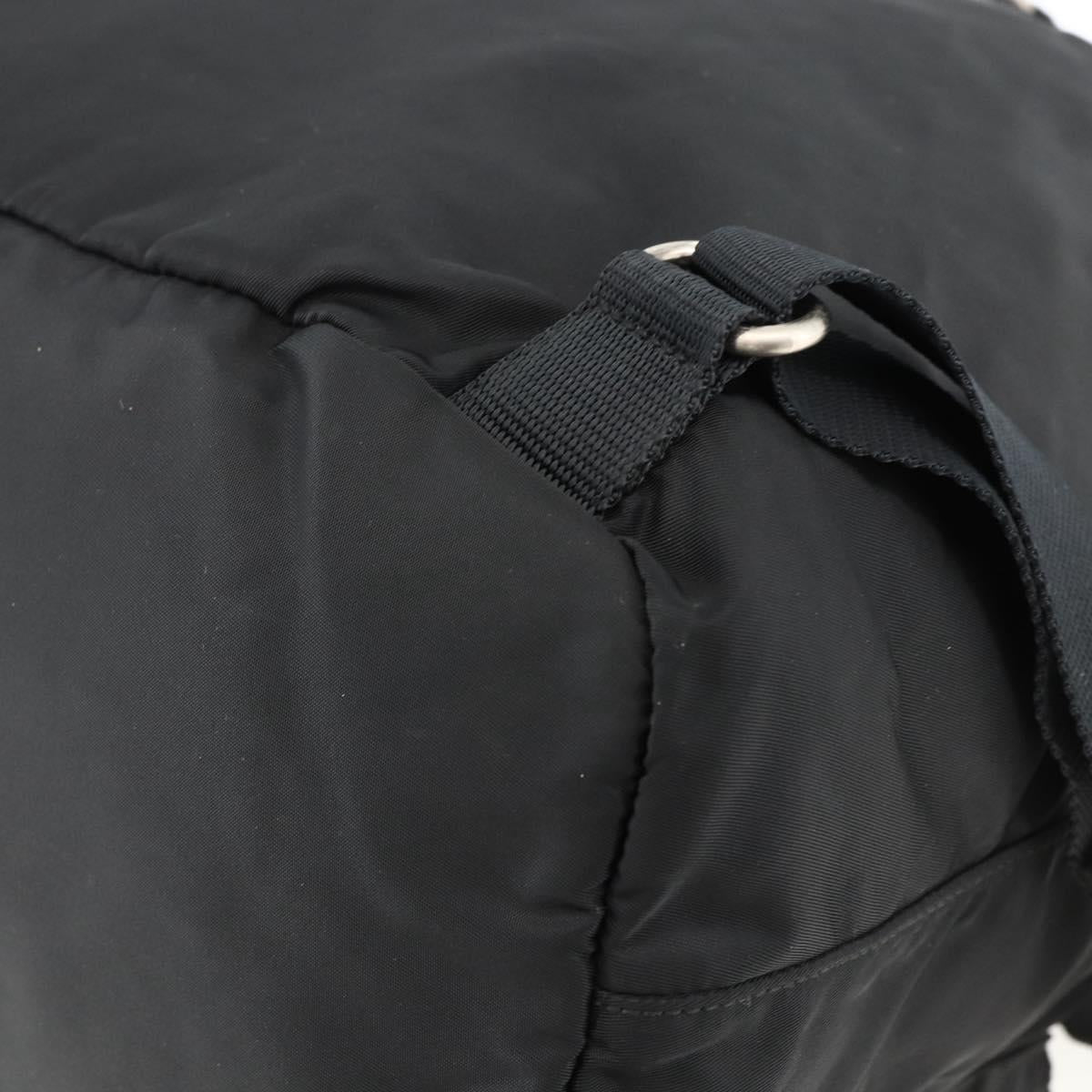 PRADA Backpack Nylon Black Silver Auth bs33909