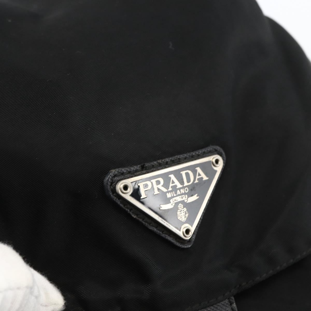 PRADA Backpack Nylon Black Silver Auth bs33909