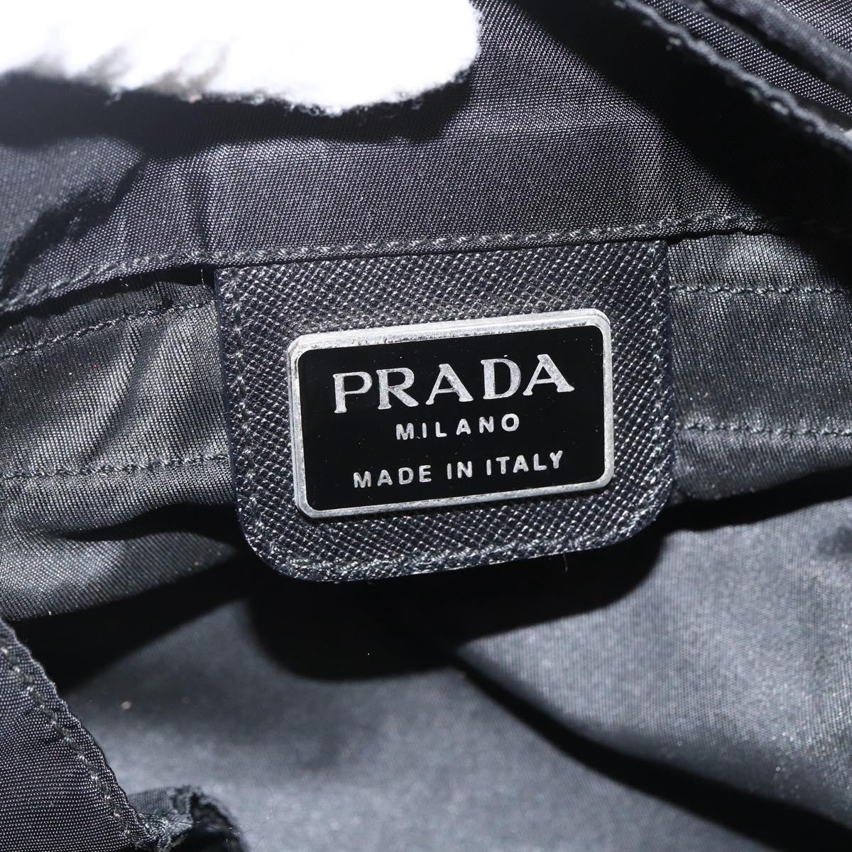 PRADA Backpack Nylon Black Silver Auth bs33909