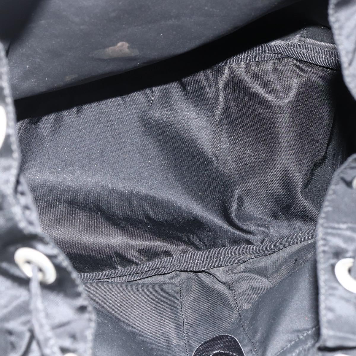 PRADA Backpack Nylon Black Silver Auth bs33909