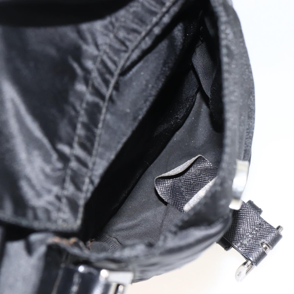 PRADA Backpack Nylon Black Silver Auth bs33909
