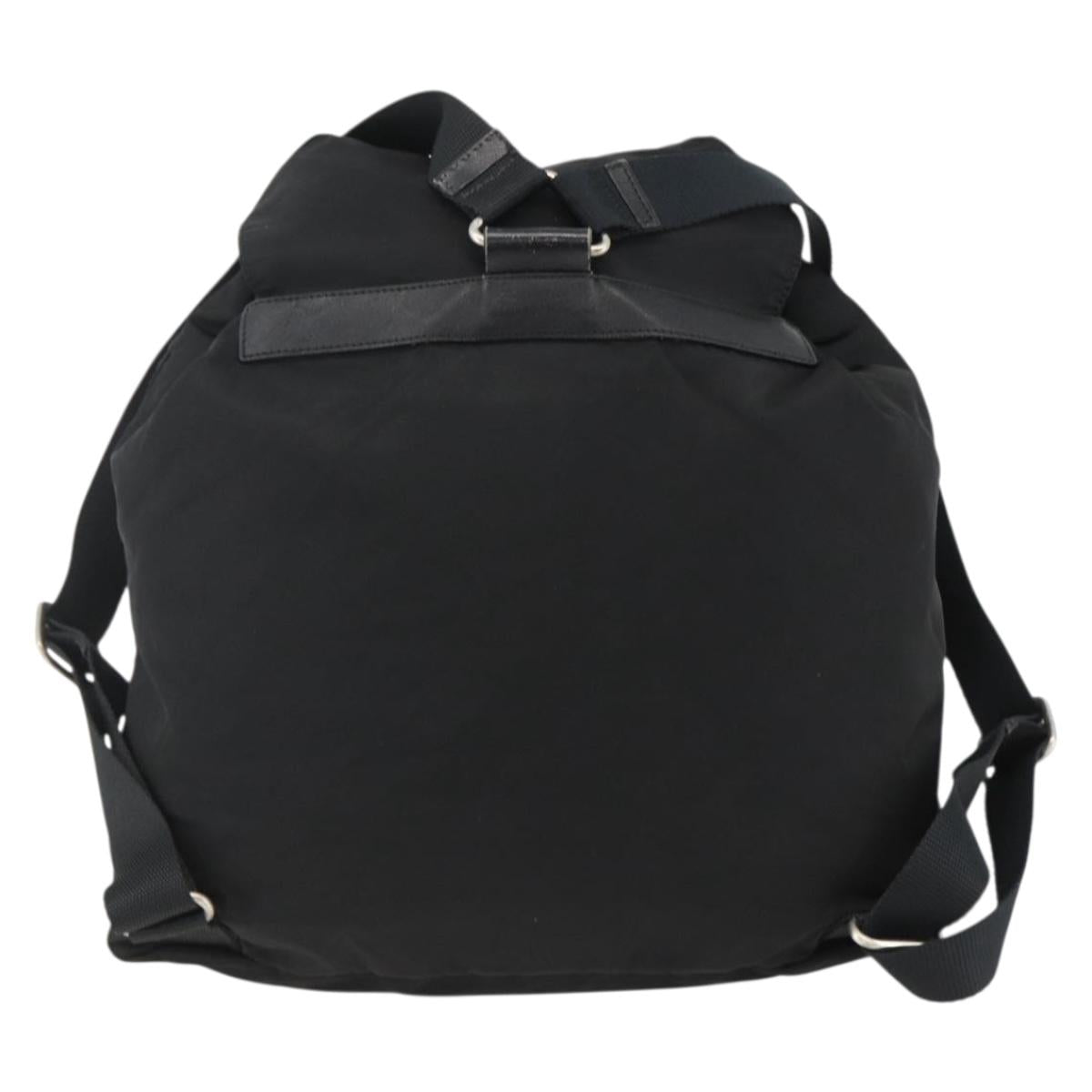 PRADA Backpack Nylon Black Silver Auth bs33909