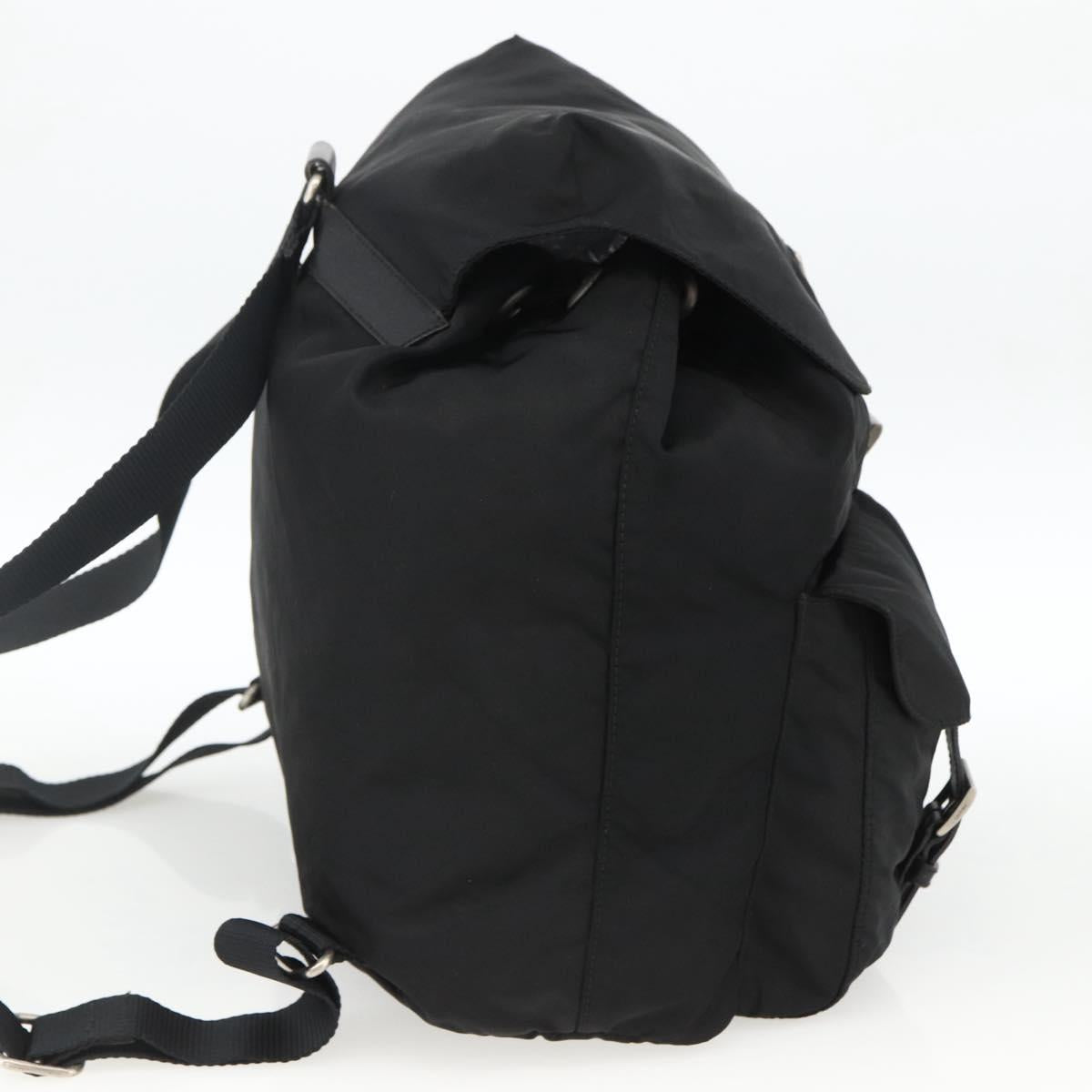 PRADA Backpack Nylon Black Silver Auth bs33909