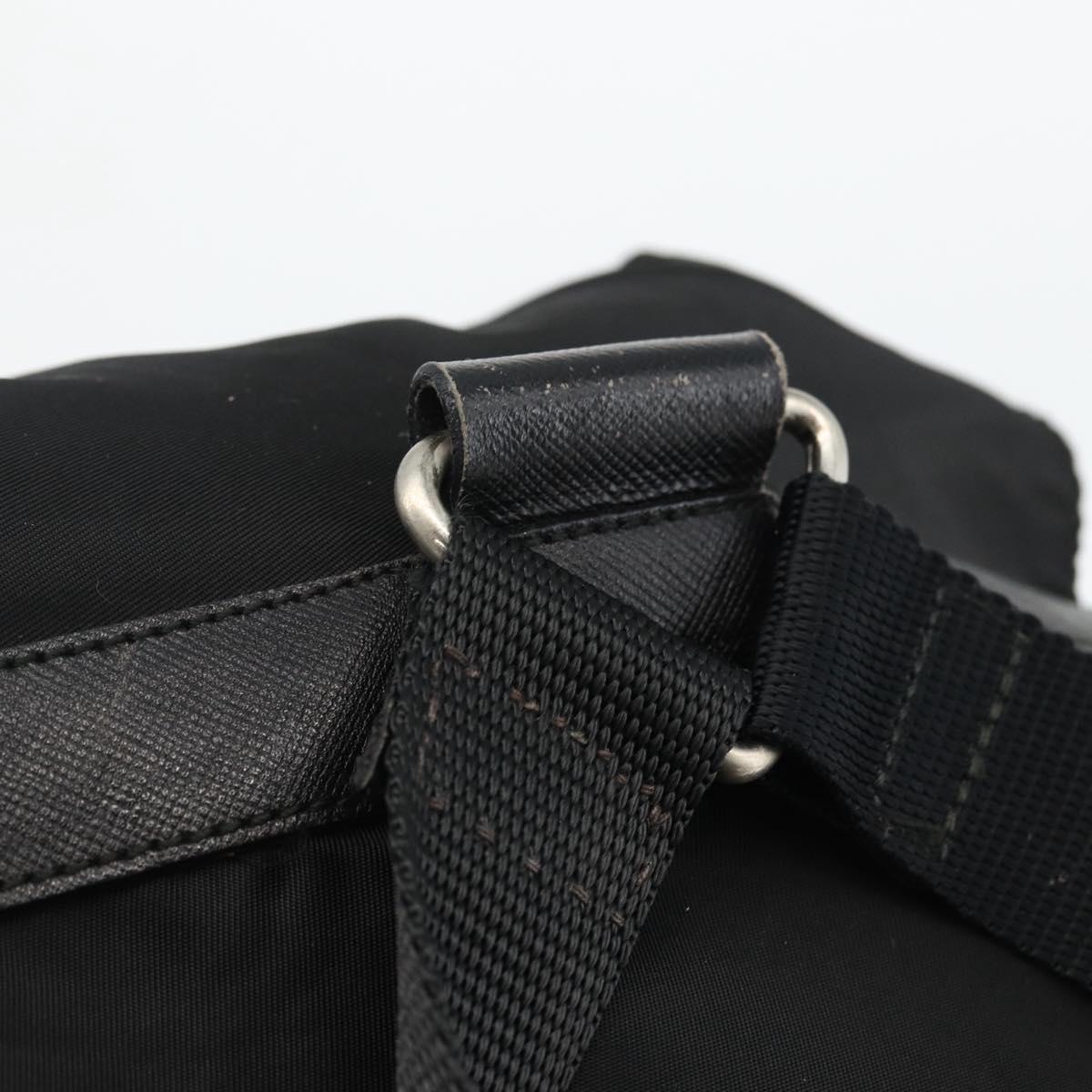 PRADA Backpack Nylon Black Silver Auth bs33909