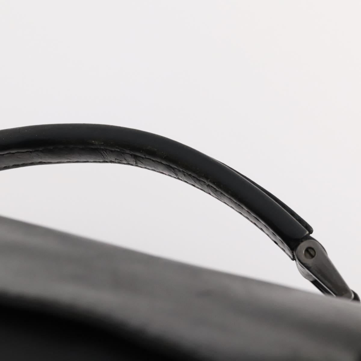 PRADA Hand Bag Nylon Black Silver Auth bs33914