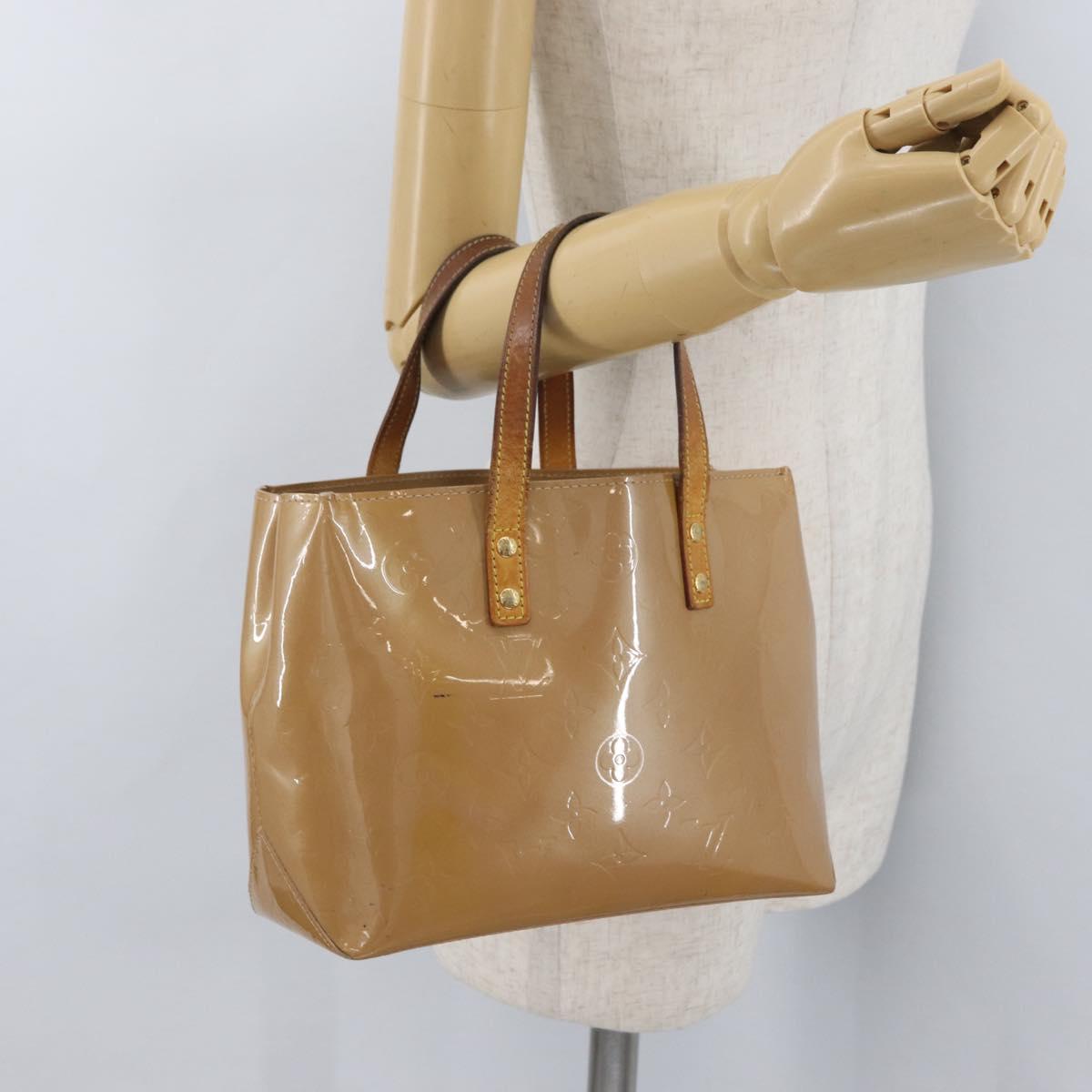 LOUIS VUITTON Monogram Vernis Reade PM Hand Bag Noisette M91334 LV Auth bs33919