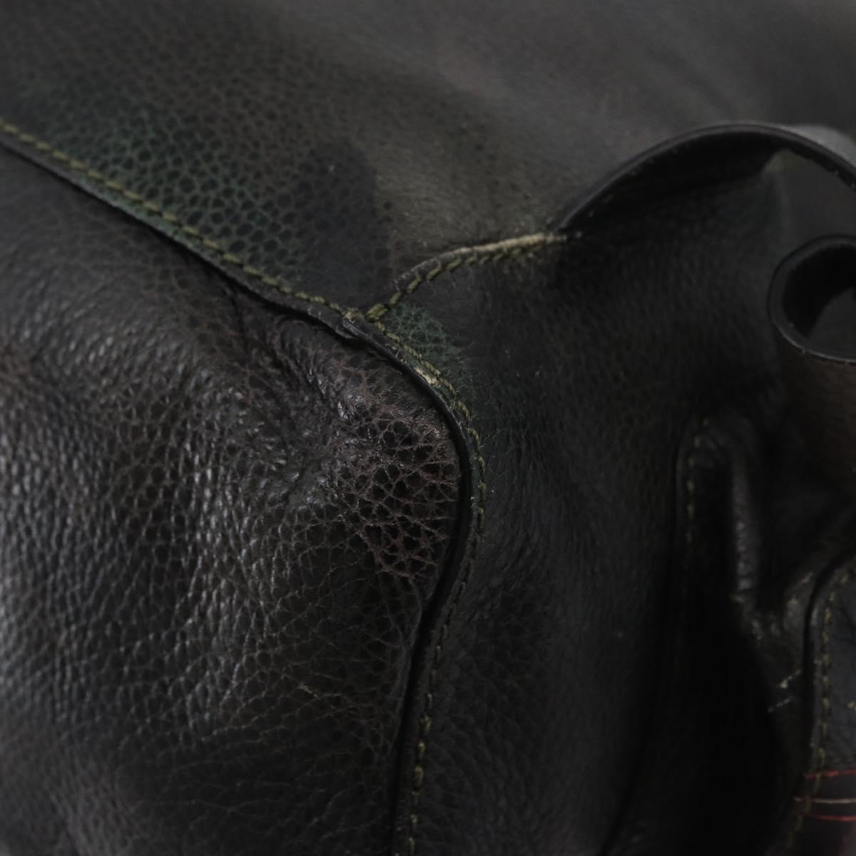 VALENTINO Backpack Leather Khaki Auth bs33924