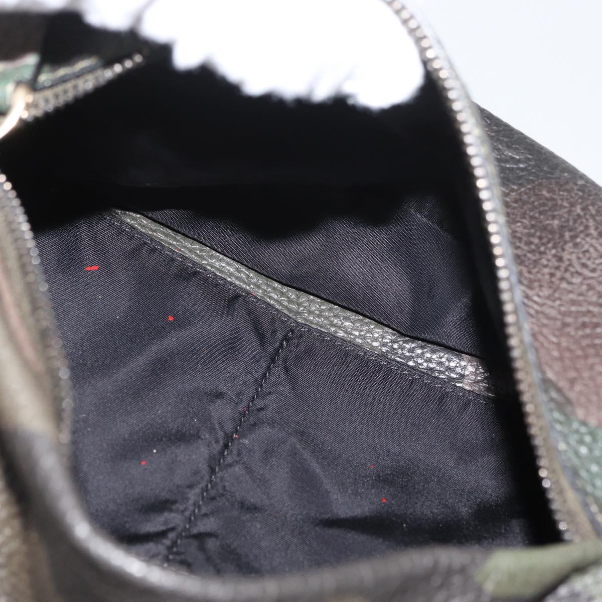 VALENTINO Backpack Leather Khaki Auth bs33924