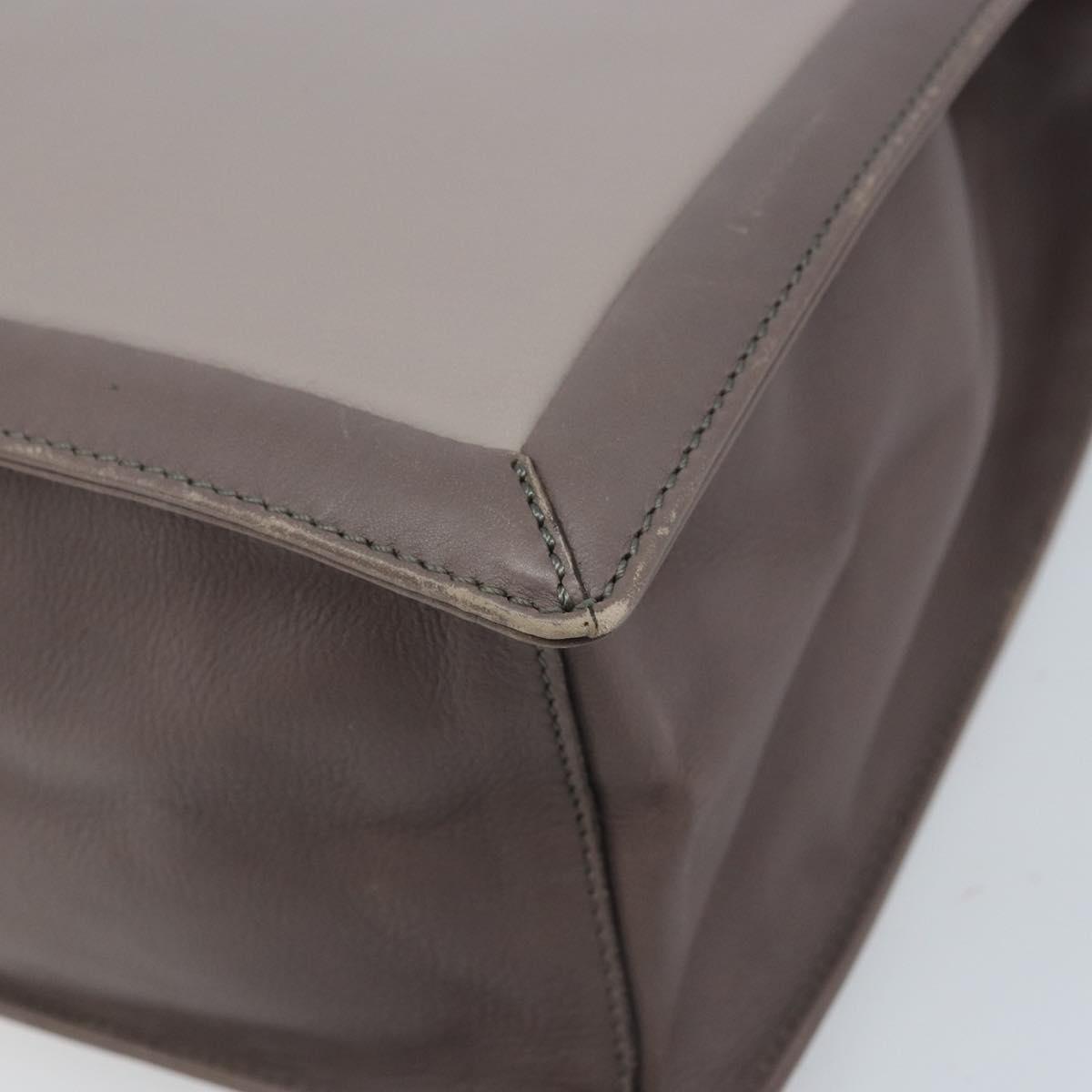 Salvatore Ferragamo Tote Bag Leather Gray Gold Auth bs33929