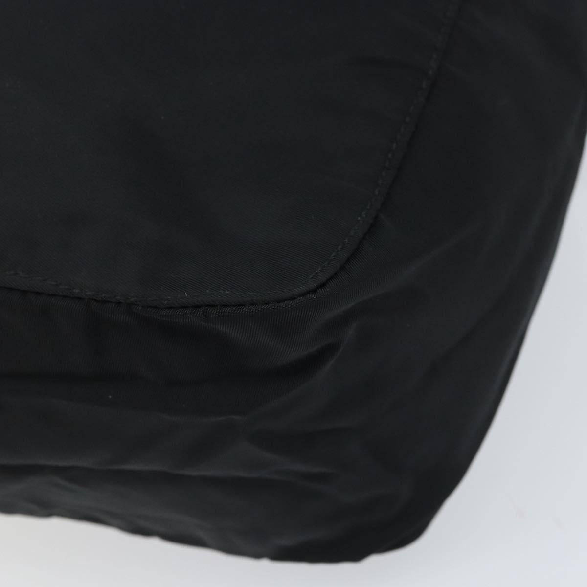 PRADA Hand Bag Nylon Silver Black Auth bs33931