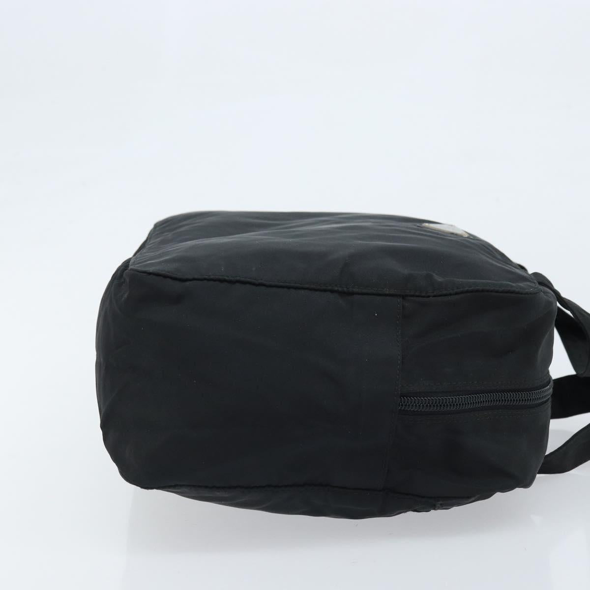 PRADA Hand Bag Nylon Silver Black Auth bs33931
