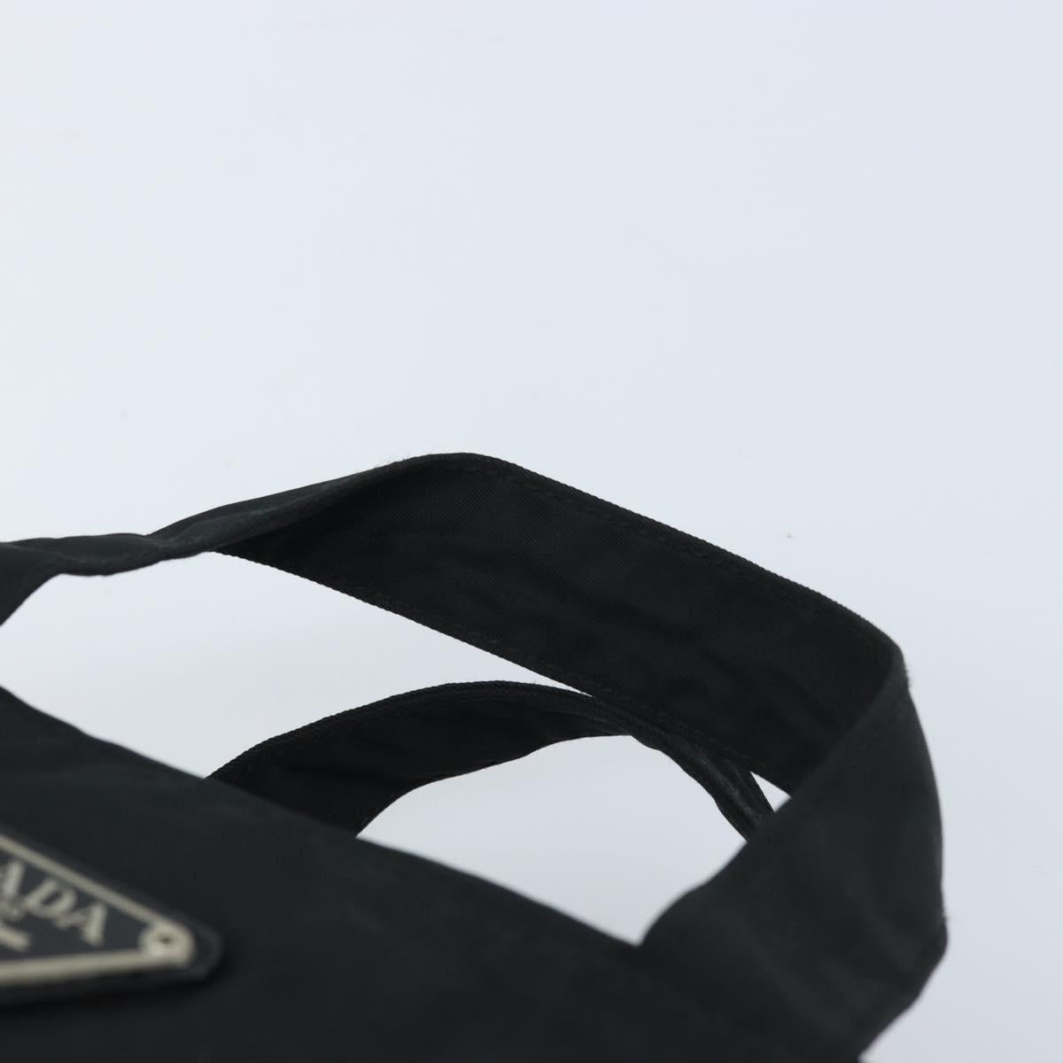 PRADA Hand Bag Nylon Silver Black Auth bs33931