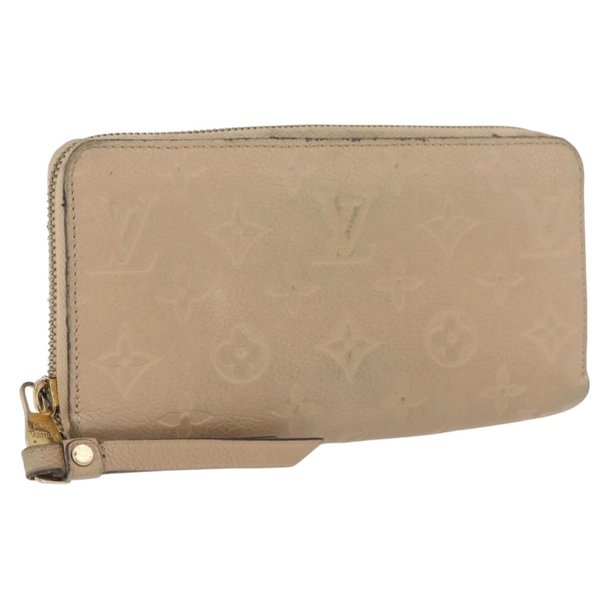 LOUIS VUITTON Empreinte Zippy Wallet Long Wallet Beige M61866 LV Auth bs33946