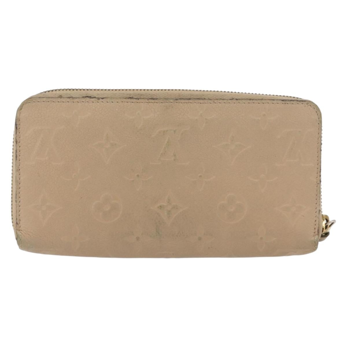 LOUIS VUITTON Empreinte Zippy Wallet Long Wallet Beige M61866 LV Auth bs33946