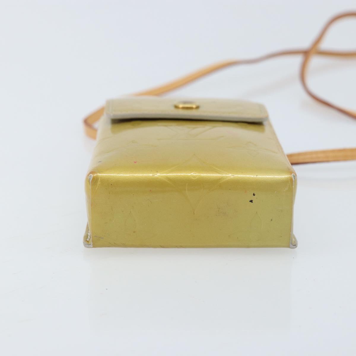 LOUIS VUITTON Monogram Vernis Green Cigarette Case Gris LV Auth bs33952