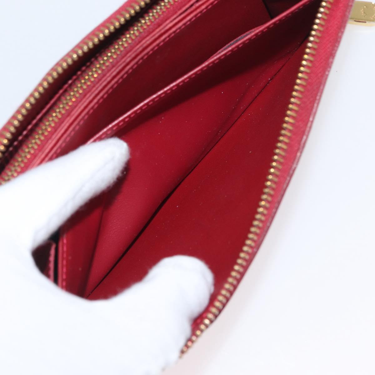 LOUIS VUITTON Monogram Vernis Zippy Wallet Long Wallet Red M90200 Auth bs33958