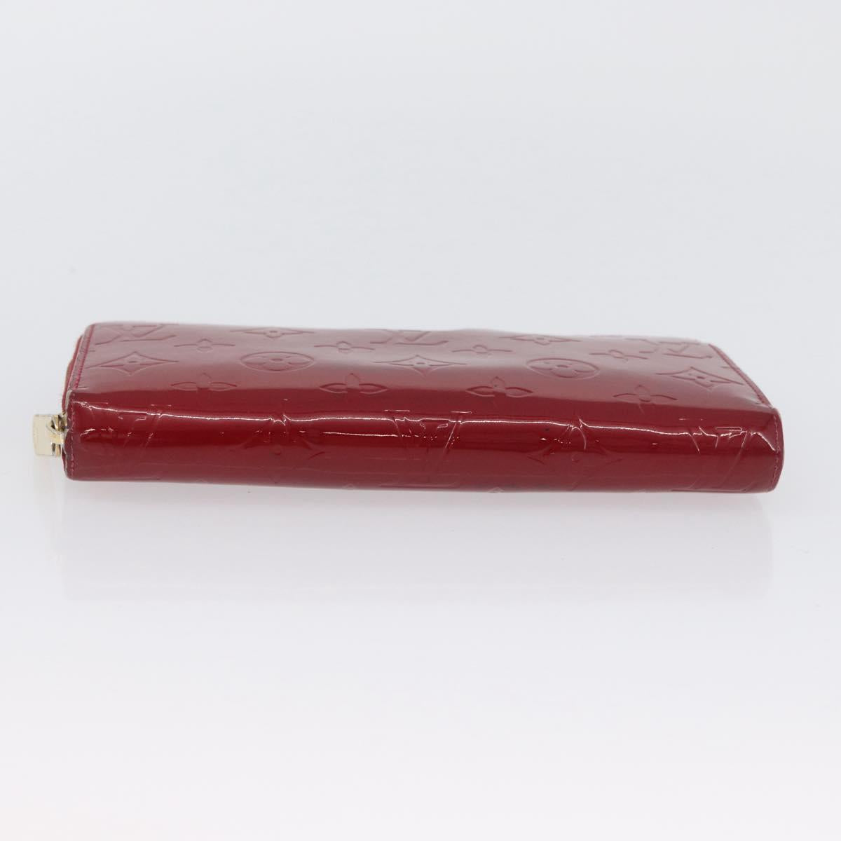 LOUIS VUITTON Monogram Vernis Zippy Wallet Long Wallet Red M90200 Auth bs33958