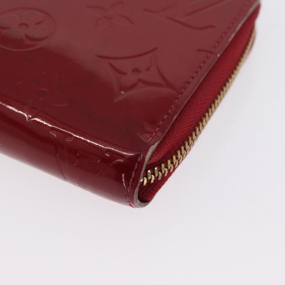 LOUIS VUITTON Monogram Vernis Zippy Wallet Long Wallet Red M90200 Auth bs33958