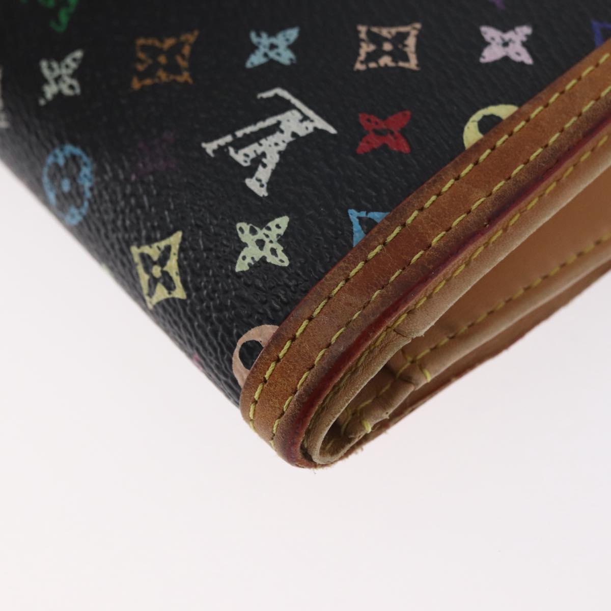 LOUIS VUITTON Multicolor Portefeuille Viennois Wallet Black M92988 Auth bs33960