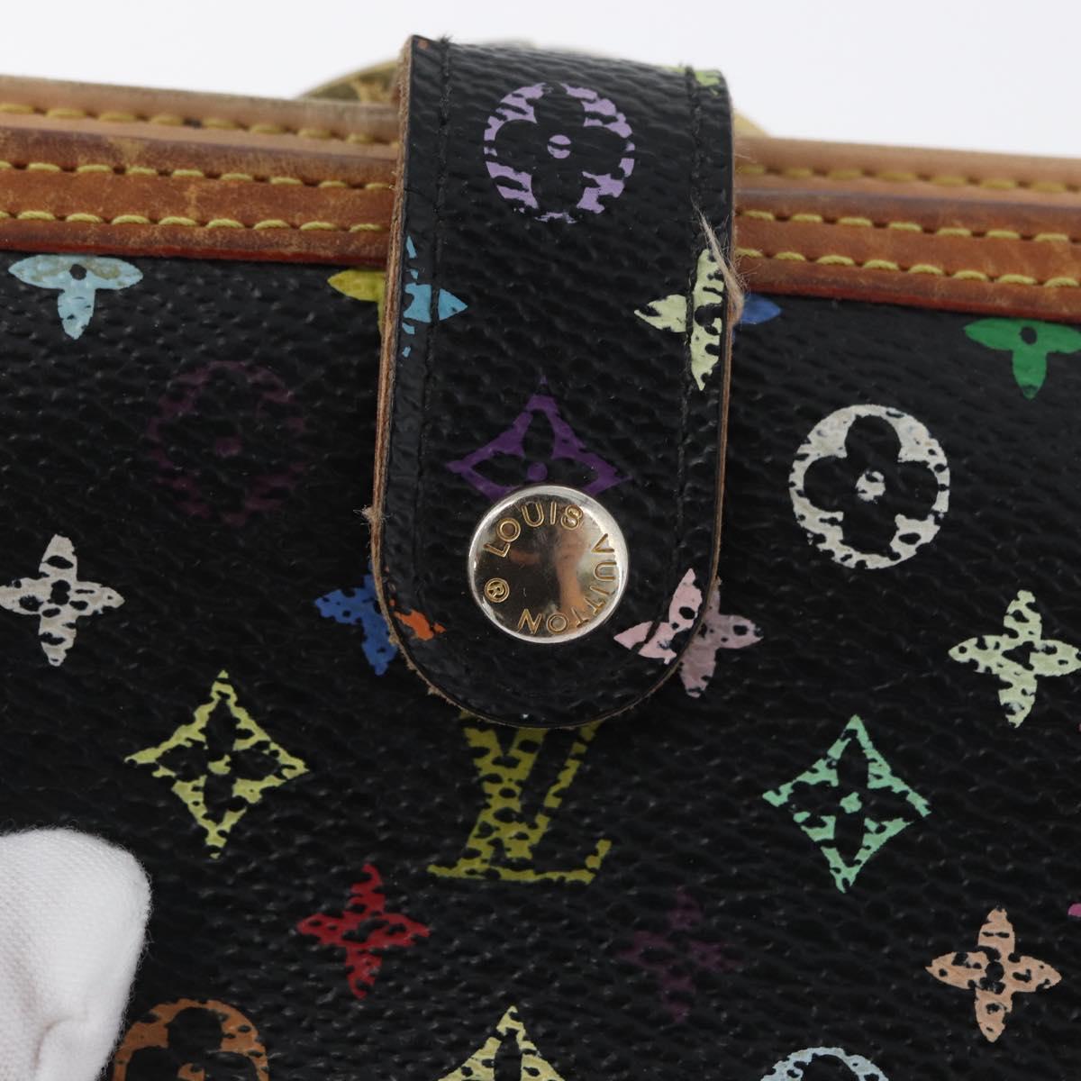 LOUIS VUITTON Multicolor Portefeuille Viennois Wallet Black M92988 Auth bs33960