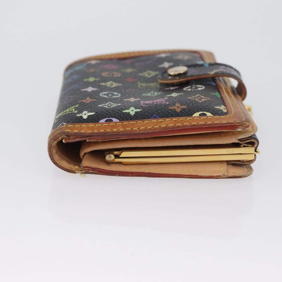 LOUIS VUITTON Multicolor Portefeuille Viennois Wallet Black M92988 Auth bs33960