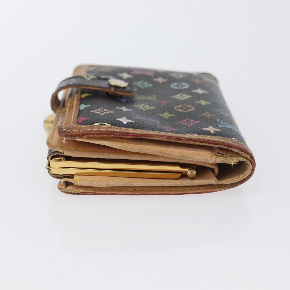 LOUIS VUITTON Multicolor Portefeuille Viennois Wallet Black M92988 Auth bs33960