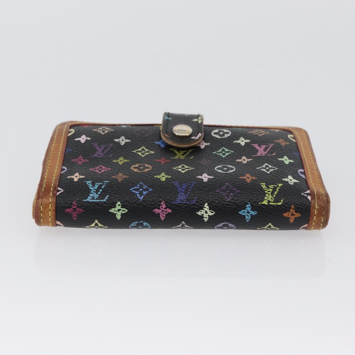 LOUIS VUITTON Multicolor Portefeuille Viennois Wallet Black M92988 Auth bs33960