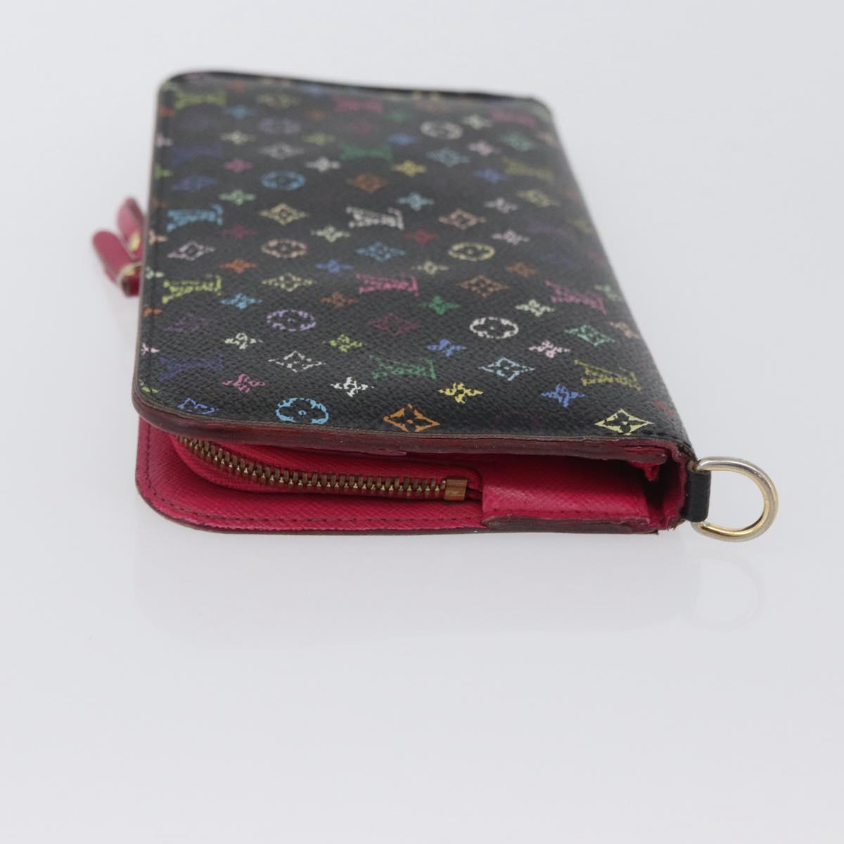 LOUIS VUITTON Multicolor Portefeuille Insolite Wallet Black M93754 Auth bs33961