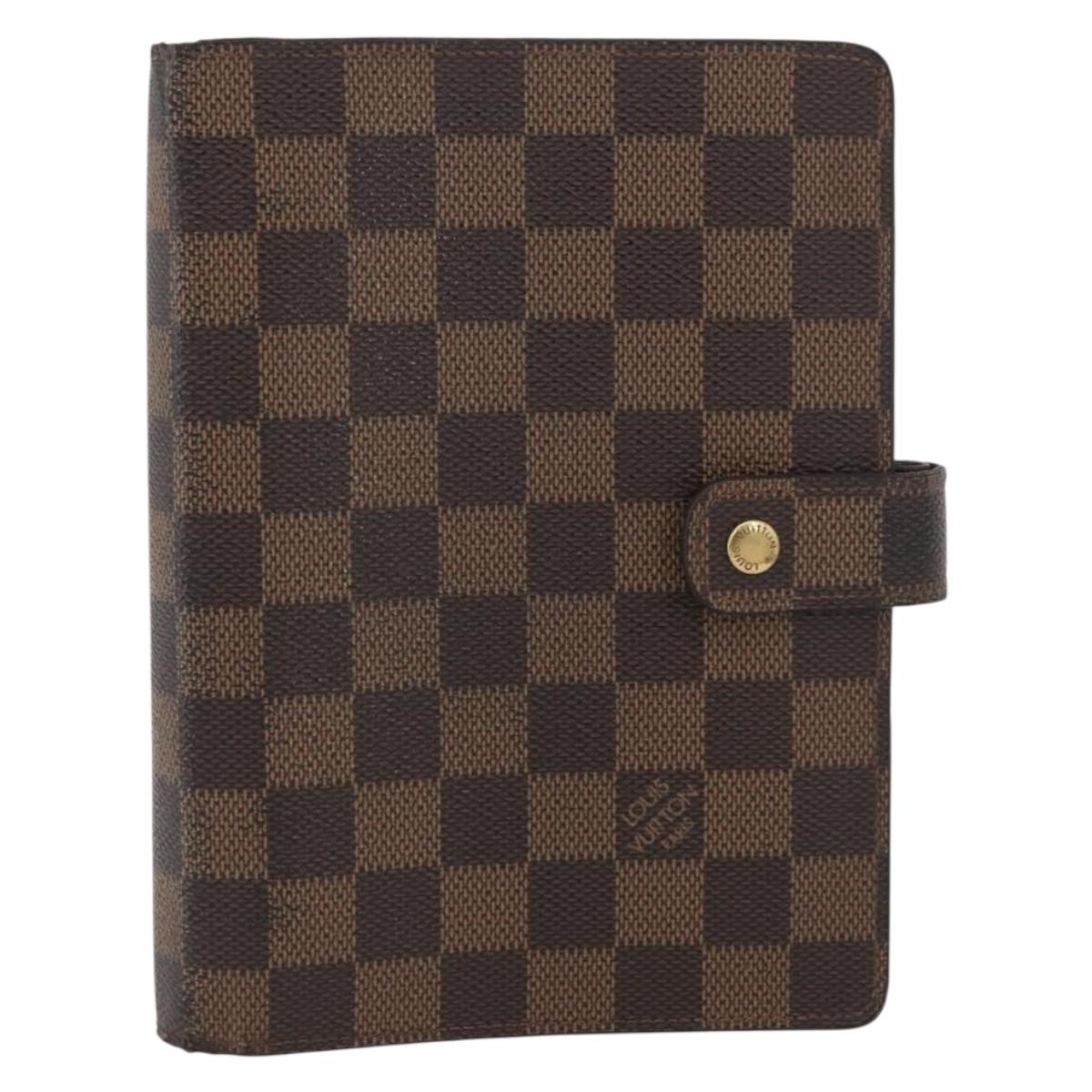 LOUIS VUITTON Damier Ebene Agenda MM Day Planner Cover R20240 LV Auth bs33964