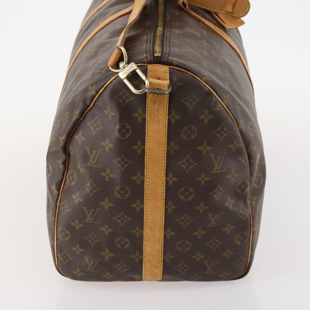 LOUIS VUITTON Monogram Keepall Bandouliere 60 Boston Bag M41412 LV Auth bs33965