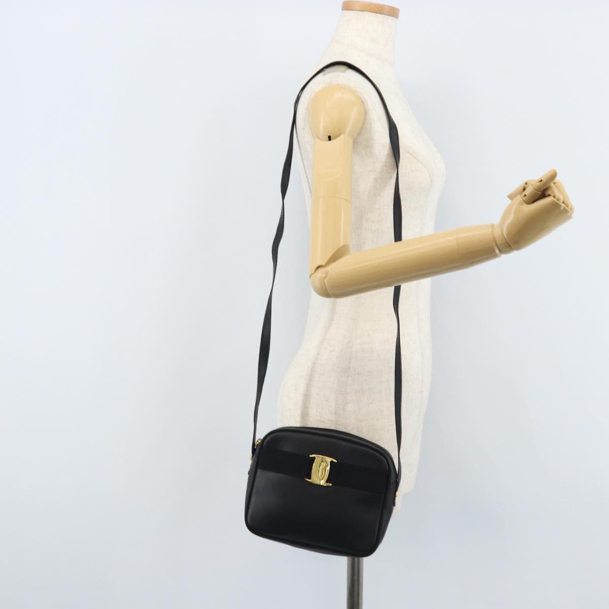 LOEWE Shoulder Bag Leather Brown Gold Auth bs33967