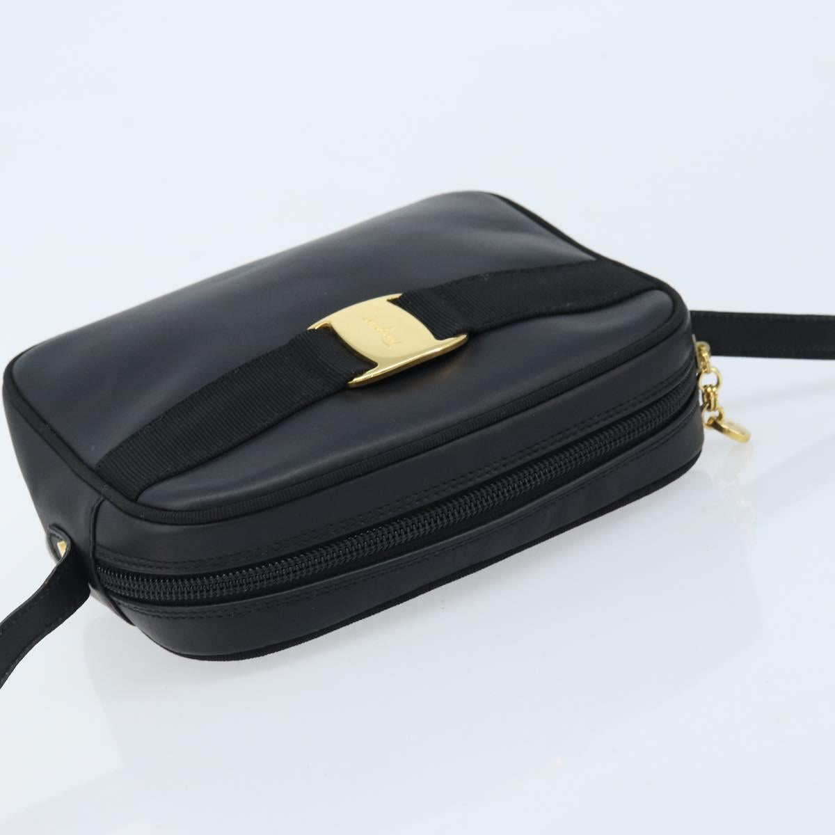 LOEWE Shoulder Bag Leather Brown Gold Auth bs33967