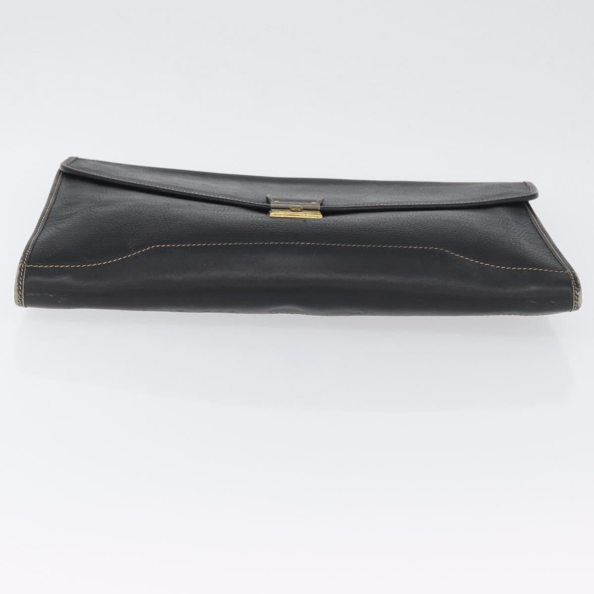 LOEWE Briefcase Leather Black Gold Auth bs33968