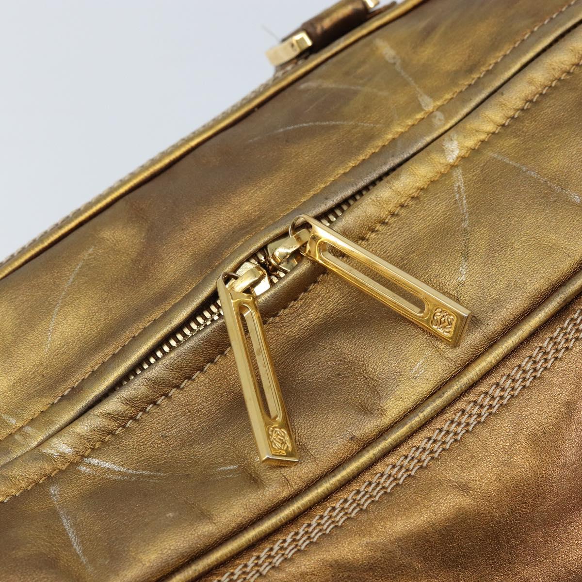 LOEWE Anagram Amazona 36 Hand Bag Leather Gold Tone Auth bs33969