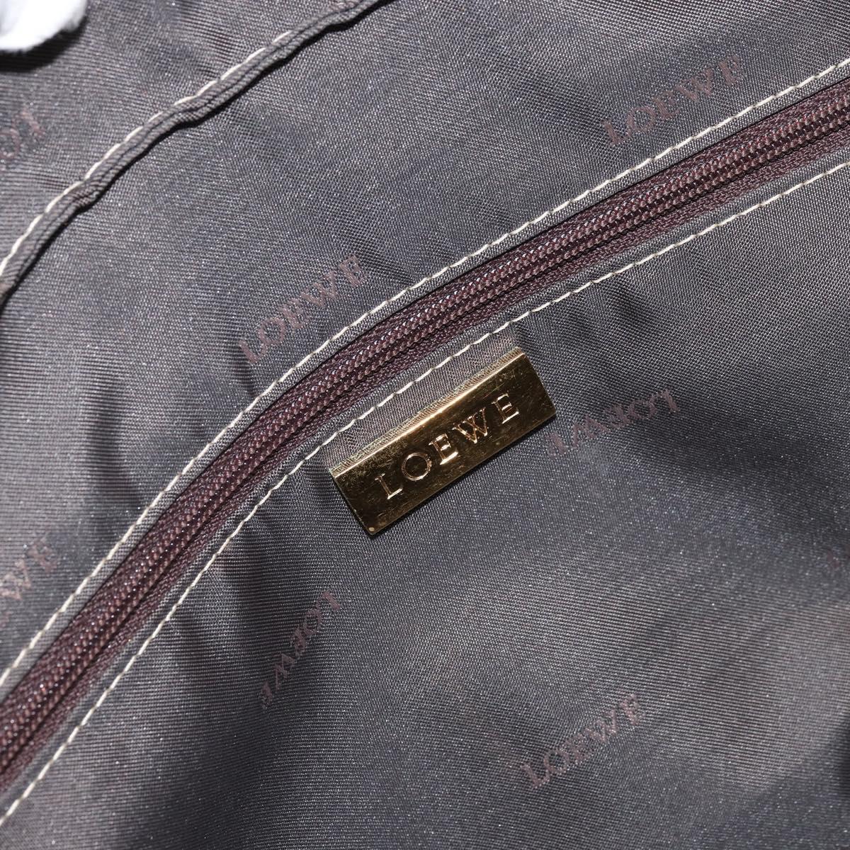 LOEWE Anagram Amazona 36 Hand Bag Leather Gold Tone Auth bs33969
