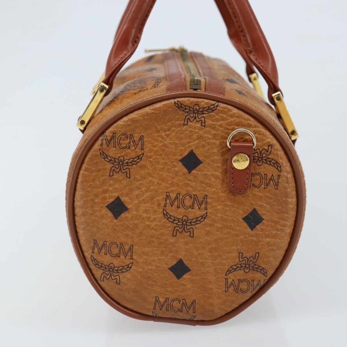 MCM Vicetos Logogram Hand Bag PVC Leather Brown Gold Auth bs33975