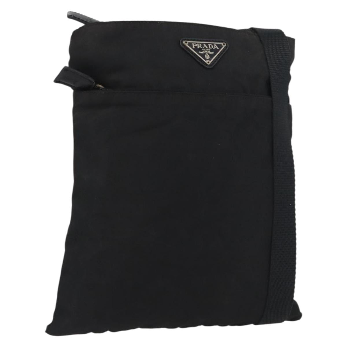 PRADA Shoulder Bag Nylon Black Auth bs33979